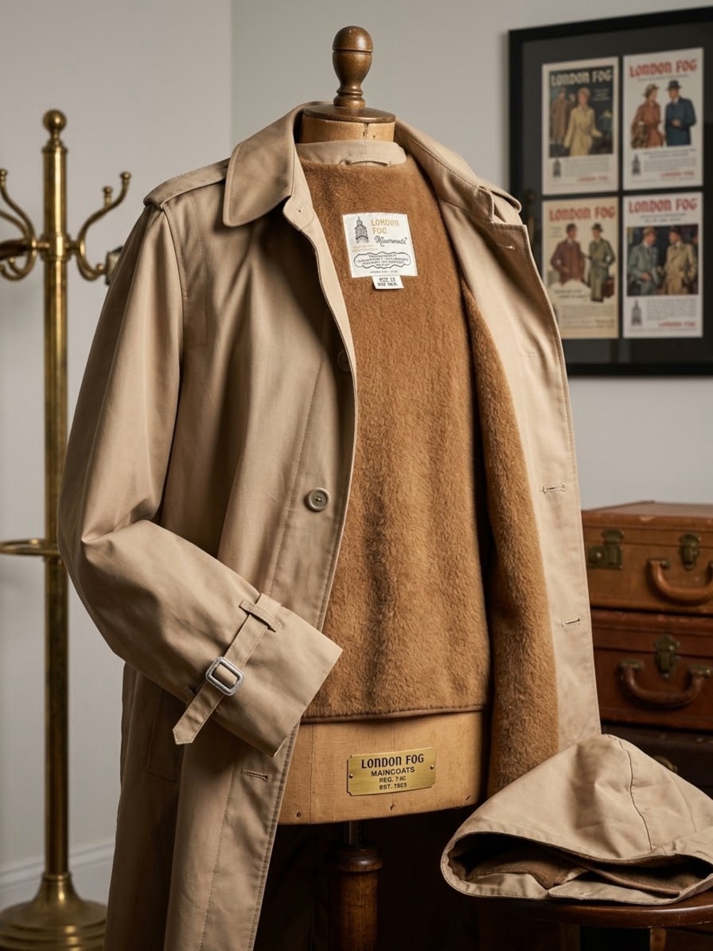 Vintage London Fog "Maincoats" Trench Coat with Zip-Out Liner & Hood
